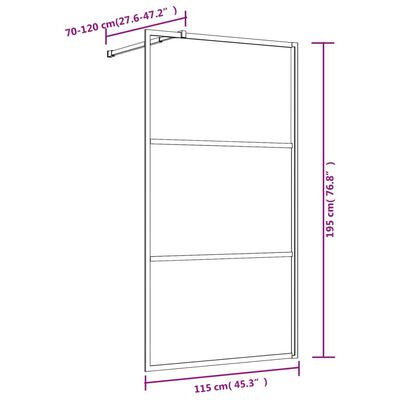 vidaXL Parete per Doccia Walk-in Vetro Trasparente ESG 115x195cm Rossa