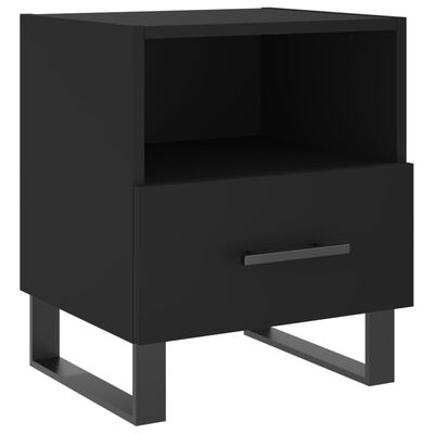 vidaXL Comodino Nero 40x35x47,5 cm in Legno Multistrato