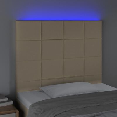 vidaXL Testiera a LED Crema 100x5x118/128 cm in Tessuto