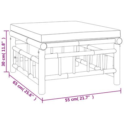 vidaXL Set Salotto da Giardino 12pz con Cuscini Grigio Scuro Bambù