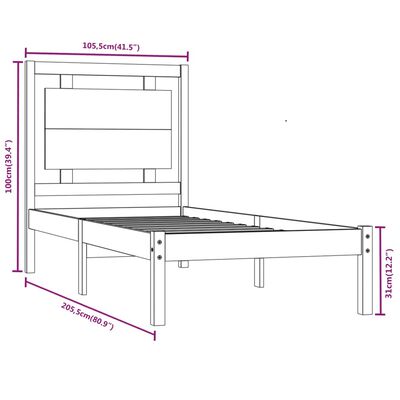 vidaXL Giroletto ambra in Legno Massello 100x200 cm