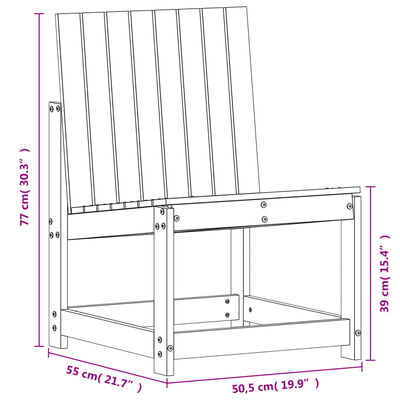 vidaXL Sedia da Giardino 50,5x55x77 cm in Legno Massello di Douglas