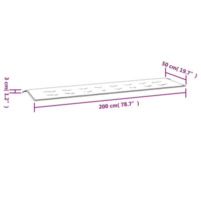 vidaXL Cuscino Panca Giardino Righe Bianche e Blu 200x50x3 cm Tessuto