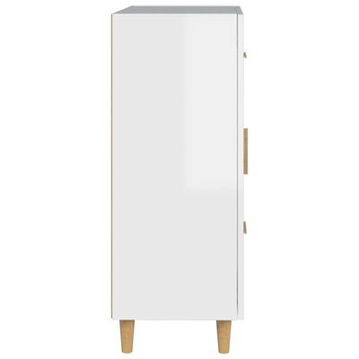 vidaXL Credenza 69,5x34x90 cm in Legno Multistrato Bianco Lucido