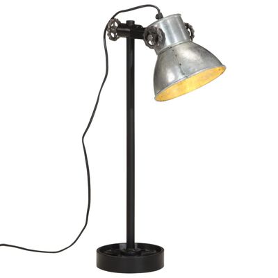 vidaXL Lampada da Scrivania 25 W Argento Vintage 15x15x55 cm E27