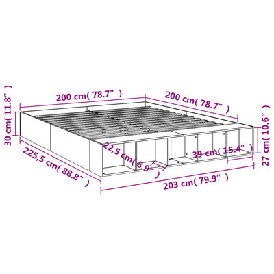 vidaXL Giroletto Bianco 200x200 cm in Legno Multistrato