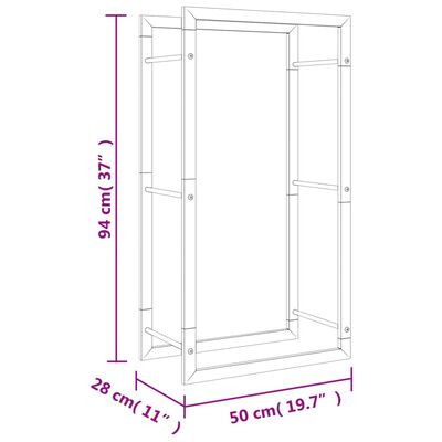 vidaXL Portalegna 50x28x94 cm in Acciaio Inossidabile