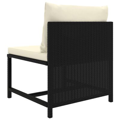 vidaXL Set Divani da Giardino 11 pz con Cuscini in Polyrattan Nero