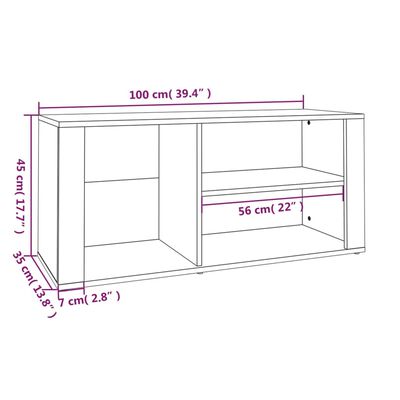 vidaXL Scarpiera Rovere Fumo 100x35x45 cm in Legno Multistrato