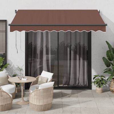 vidaXL Tenda da Sole Retrattile Automatica con LED Marrone 350x250 cm