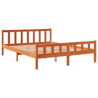 vidaXL Letto senza Materasso Marrone Cera 150x200 cm in Legno di Pino