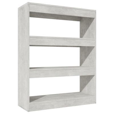 vidaXL Libreria/Divisorio Grigio Cemento 80x30x103cm Legno Multistrato