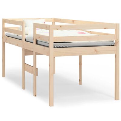 vidaXL Letto a Soppalco 90x200 cm in Legno Massello di Pino