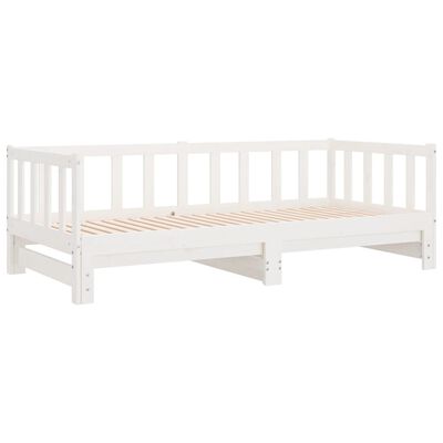 vidaXL Dormeuse Estraibile Bianca 2x(90x200) cm Legno Massello di Pino