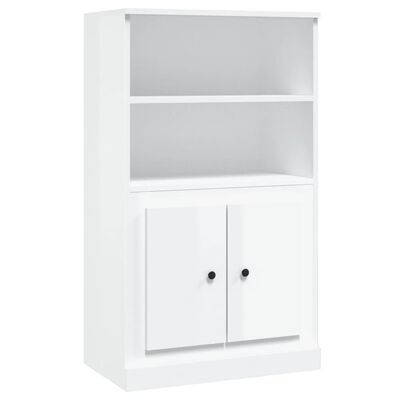 vidaXL Credenza Bianco Lucido 60x35,5x103,5 cm in Legno Multistrato