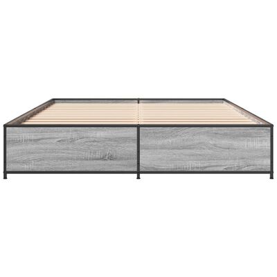 vidaXL Giroletto Grigio Sonoma 140x200 cm in Legno Multistrato Metallo