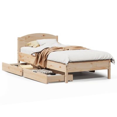 vidaXL Letto senza Materasso 75x190 cm in Legno Massello Pino