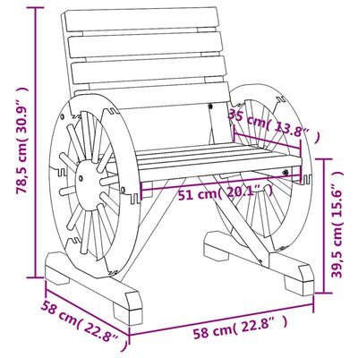 vidaXL Sedie da Giardino 2 pz 58x58x78,5 cm in Legno Massello di Abete