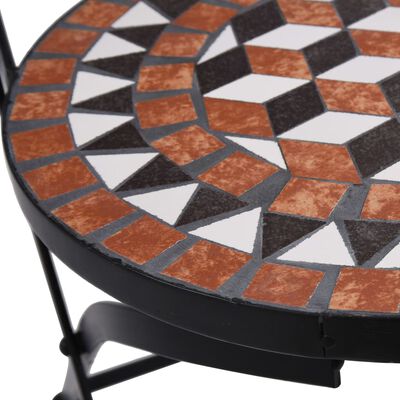 vidaXL Set Bistrò 3 pz con Mosaico in Ceramica Terracotta