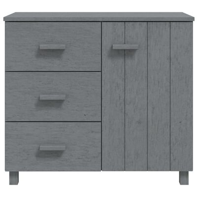 vidaXL Credenza HAMAR Grigio Scuro 90x40x80 cm Legno Massello di Pino