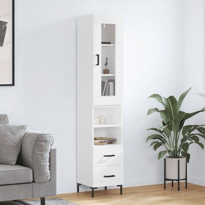 vidaXL Credenza Bianca 34,5x34x180 cm in Legno Multistrato