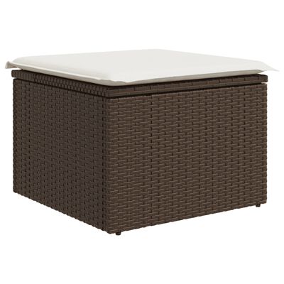 vidaXL Set Divani da Giardino 10pz con Cuscini in Polyrattan Marrone