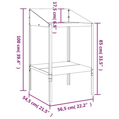 vidaXL Supporto per Piante Antracite 56,5x54,5x100 cm Acciaio