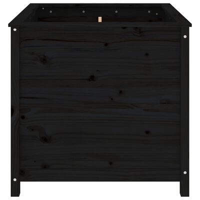 vidaXL Fioriera da Giardino Nera 82,5x82,5x78cm Legno Massello di Pino