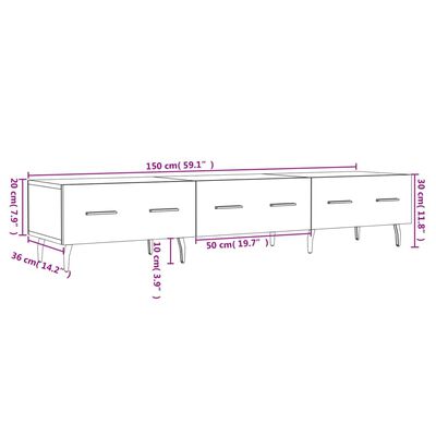 vidaXL Mobile Porta TV Grigio Cemento 150x36x30 cm Legno Multistrato