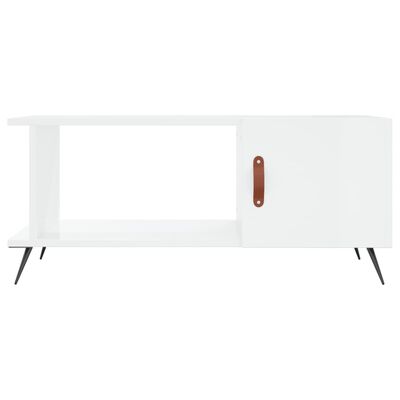 vidaXL Tavolino da Salotto Bianco Lucido 90x50x40 cm Legno Multistrato