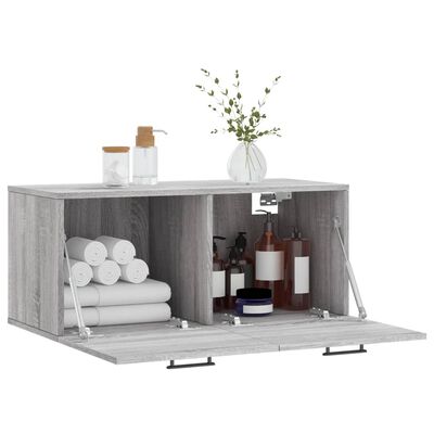 vidaXL Mobile a Parete Grigio Sonoma 80x36,5x35cm in Legno Multistrato