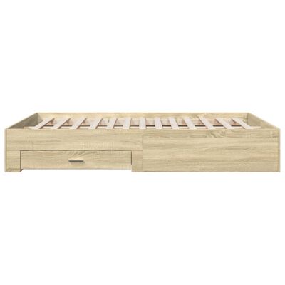 vidaXL Giroletto Cassetti Rovere Sonoma 140x200 cm Legno Multistrato