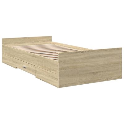 vidaXL Giroletto Cassetti Rovere Sonoma 100x200 cm Legno Multistrato