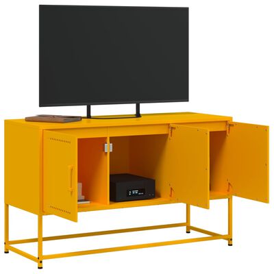 vidaXL Mobile TV Giallo Senape 100,5x39x60,5 cm in Acciaio