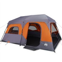 vidaXL Tenda Campeggio 9 Persone Grigio e Arancione Impermeabile