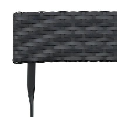 vidaXL Set Pieghevole da Bistrò 3 pz Nero in Polyrattan