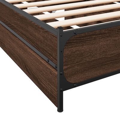 vidaXL Giroletto Cassetti Rovere Marrone 100x200 cm Legno Multistrato