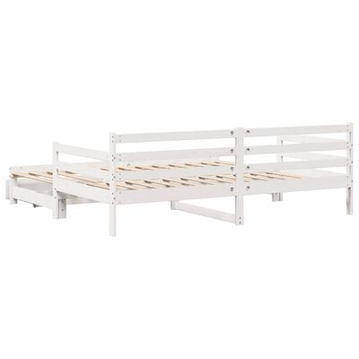 vidaXL Dormeuse Letto Estraibile e Cassetti Bianco 90x190cm Legno Pino