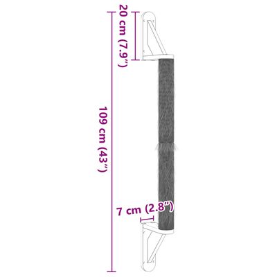 vidaXL Tiragraffi a Parete 109 cm in Sisal