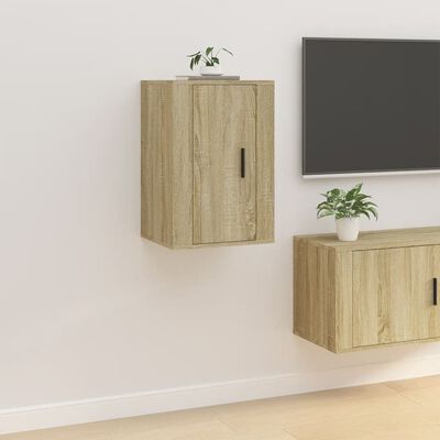 vidaXL Mobili Porta TV a Parete 2 pz Rovere Sonoma 40x34,5x60 cm