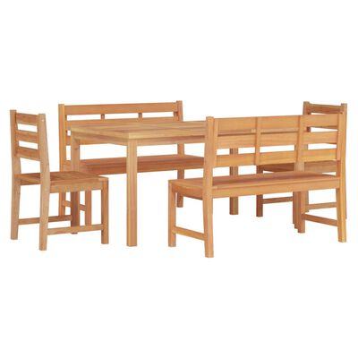 vidaXL Set da Pranzo per Giardino 5 pz in Legno Massello di Teak