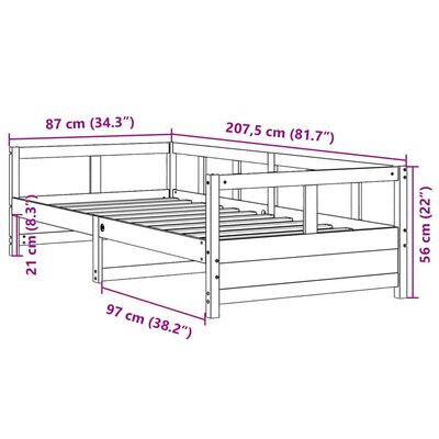 vidaXL Dormeuse senza Materasso Marrone Cera 80x200 cm Legno di Pino