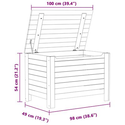 vidaXL Contenitore con Coperchio RANA Bianco 100x49x54cm Massello Pino