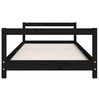 vidaXL Giroletto per Bambini Nero 80x160 cm in Legno Massello di Pino