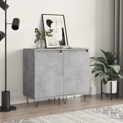 vidaXL Credenze 2 pz Grigio Cemento 40x35x70 cm in Legno Multistrato