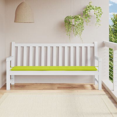 vidaXL Cuscino per Panca Verde Brillante 200x50x3 cm in Tessuto Oxford