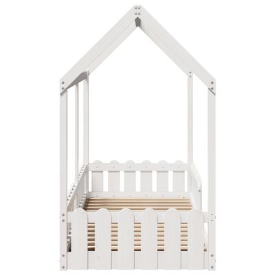 vidaXL Giroletto Casetta Bambini Bianco 80x200 cm Legno Massello Pino