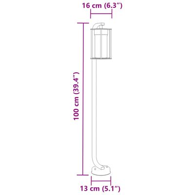 vidaXL Lampade da Terra per Esterni 3 pz Nere 100 cm in Acciaio Inox