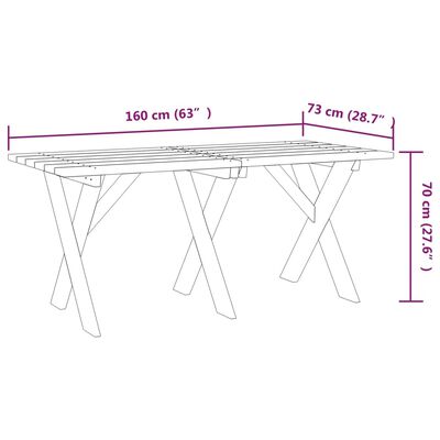 vidaXL Set da Pranzo da Giardino 5 pz in Legno di Pino Impregnato