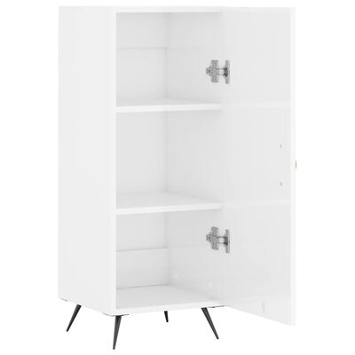 vidaXL Credenza Bianco Lucido 34,5x34x90 cm in Legno Multistrato